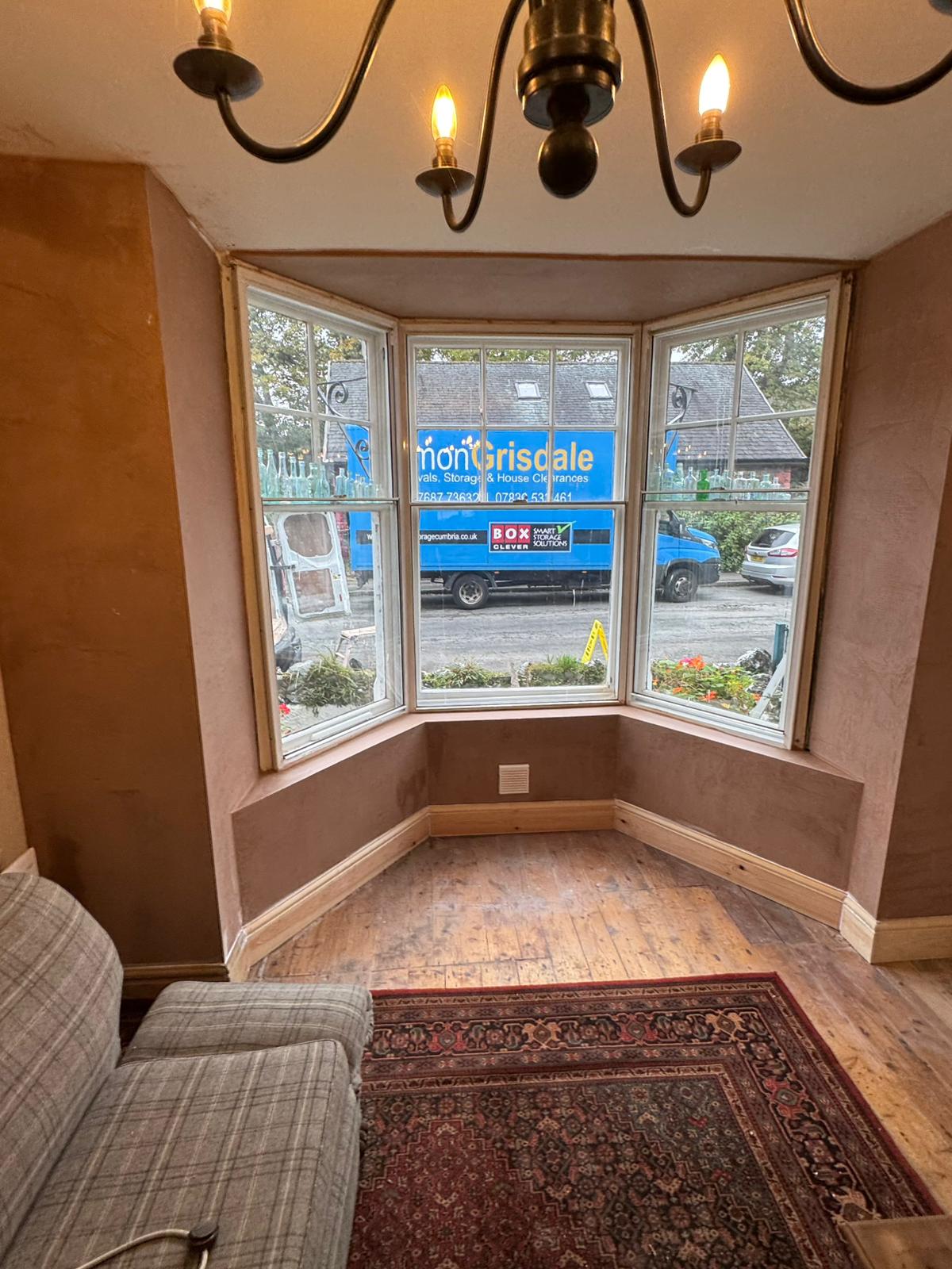 External bay window plasterboard